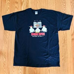 Vintage The Neon Chicken Horror Movie Parody Tee Shirt Black Size XL